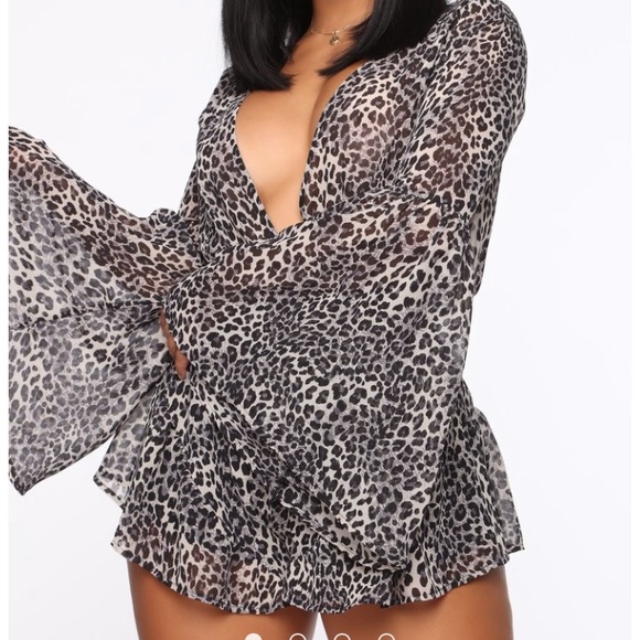 Got Em In An Up Roar Leopard Romper - Picture 2 of 3